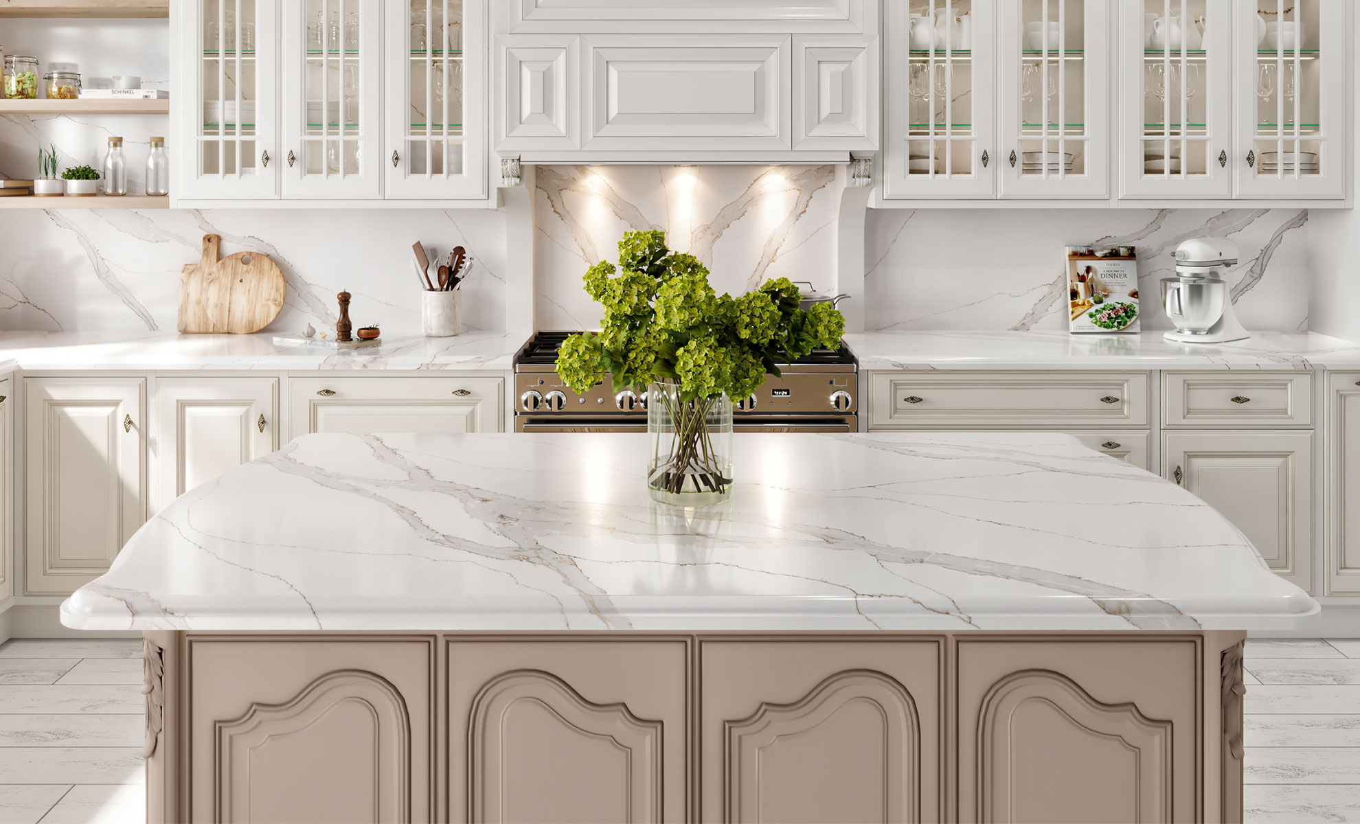 Beautiful quartz granite kitchen worktop